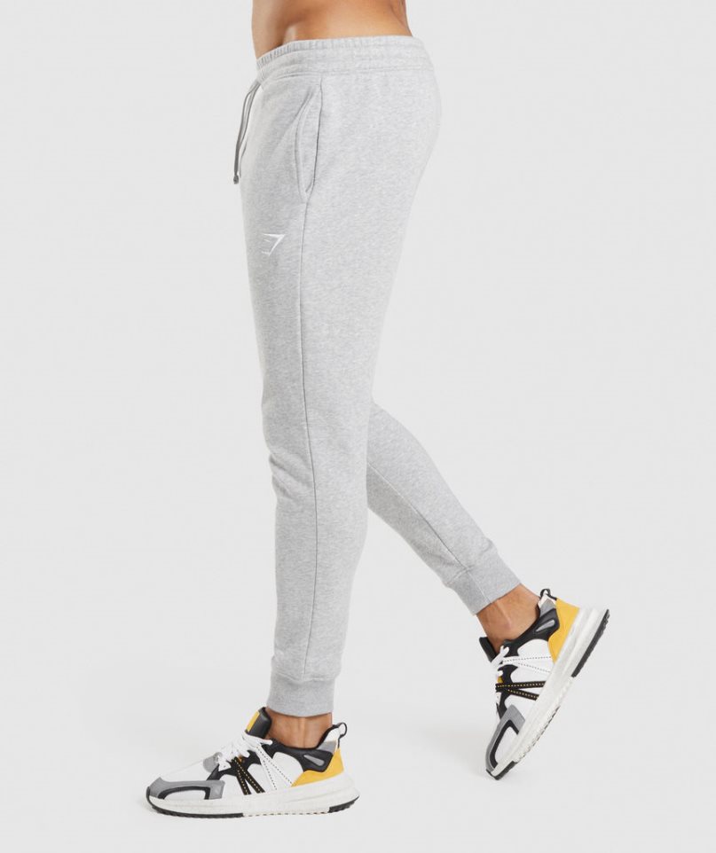 Men's Gymshark Crest Jogger Light Grey | CA 86DA13